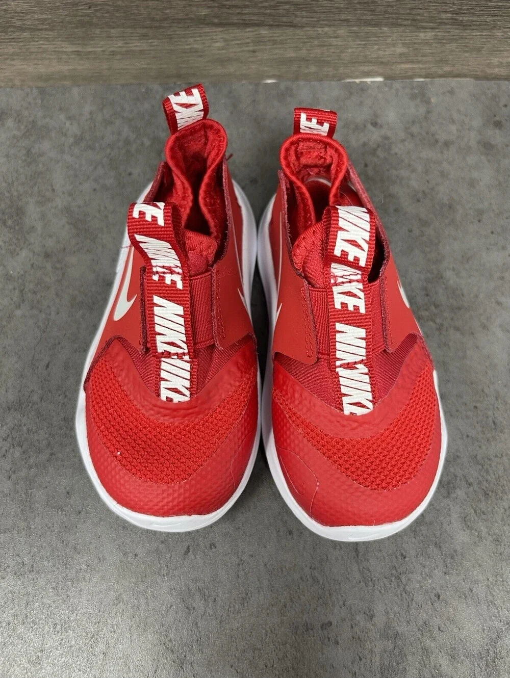 Nike Flex Runner Toddler Sneakers Size 8C Red White Athletic Trainer